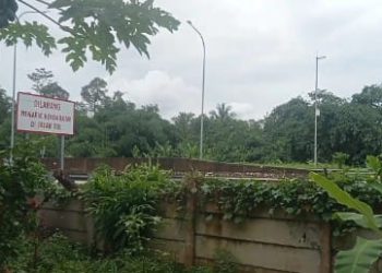 Jarak pintu tol Serang Panimbang dengan sekolah hanya berjarak kurang lebih 100 meter