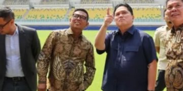Ketum PSSI Erick Tohir temui Gubernur Banten Andra Soni bahas pengembangan Kawasan Sport Center Provinsi Banten sekaligus arah pembangunan sepak bola nasional.dok(Pemprov banten).