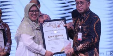 Bank Banten meraih penghargaan Ekbispar Award 2026 dalam pelayanan kepada masyarakat. Dok (ist)