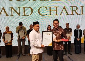 Anggota DPRD Kabupaten Serang dari Fraksi Partai Gerindra Ahmad Muhibbin Diganjar Penghargaan Ekbispar Award 2026. Dok. (Nurlan)