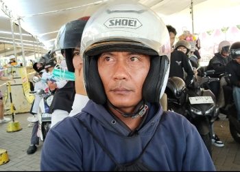 Pemudik Asal Lampung Jery yang memilih mudik lebih awal. Dok. (Nurlan)