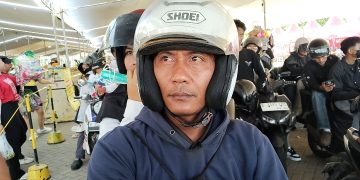 Pemudik Asal Lampung Jery yang memilih mudik lebih awal. Dok. (Nurlan)