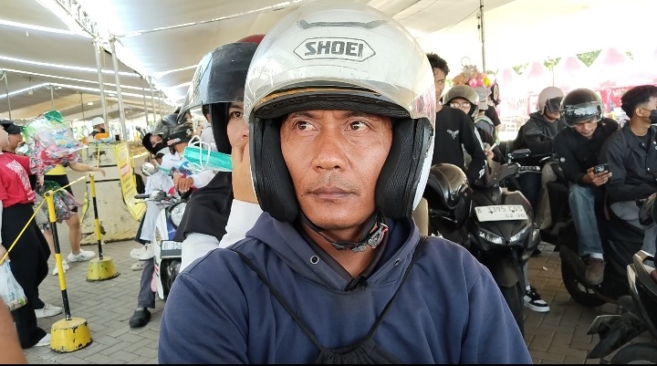 Pemudik Asal Lampung Jery yang memilih mudik lebih awal. Dok. (Nurlan)