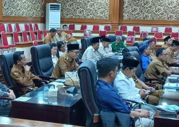 Kades Sindangheula Suheli menyampaikan Aspirasi pengelolaan sampah pada Raperda di DPRD Kabupaten Serang. Dok. (Ist)