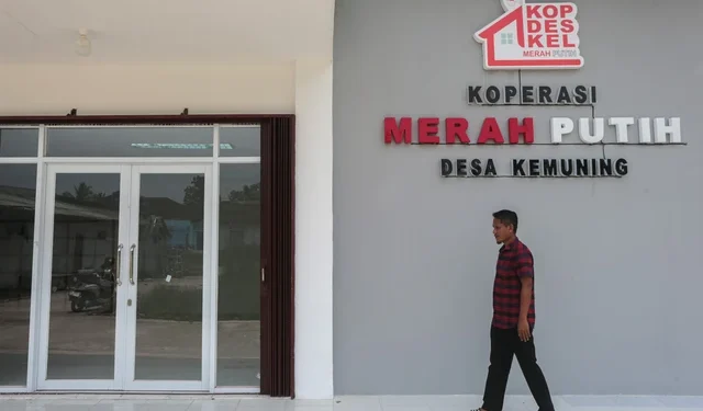 Koperasi Desa Merah Putih Kemuning yang telah selesai dibangun di Tunjung Teja, Kabupaten Serang, Banten, Selasa (14/4/2026). Foto: Angga Budhiyanto/ANTARA FOTO