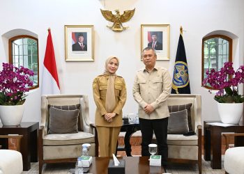 Bupati Serang Ratu Rachmatuzakiyah menemui Menhub RI Dudy Purwangandhy dok. (Istimewa)