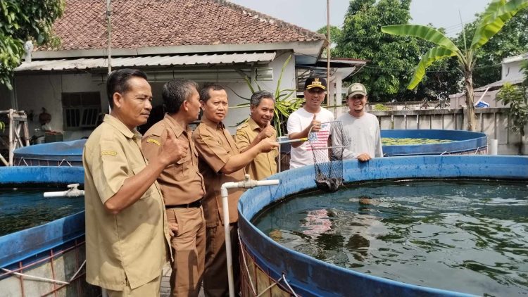 Jajaran Pemerintah Kecamatan Carenang Tinjau BUMDes Maju Bersama Teras. Dok (Nurlan)