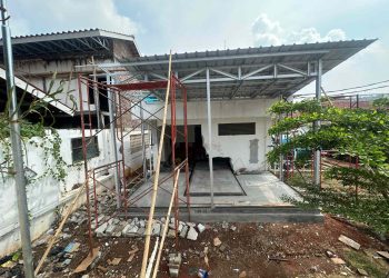 Proyek pembangunan Ruang Genset milik Bank Banten di Kelurahan Cipare, Link Benggala, kota Serang. Dok. (Ist)