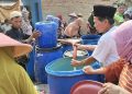 BPBD Kabupaten Serang Salurkan Air Bersih Kepada Warga yang terdampak kekeringan. Dok. (Nurlan)