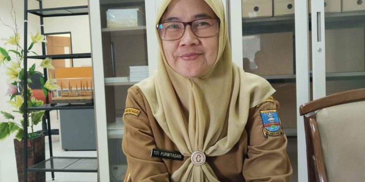 Kabid Perdagangan Diskoumperindag Kabupaten Serang Titi Purwitasari saat ditemui di kantornya. Dok (Nurlan)