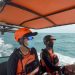 Tim Basarnas Banten saat melakukan pencarian terhadap 5 wartawan dan awak kapal speedboat yang hilang kontak. Dok. (Ist)