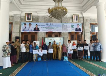 Rayakan Milad ke-26, Baznas Kabupaten Serang Salurkan Berbagai Jenis Bantuan kepada Mustahik. Dok (Nurlan)