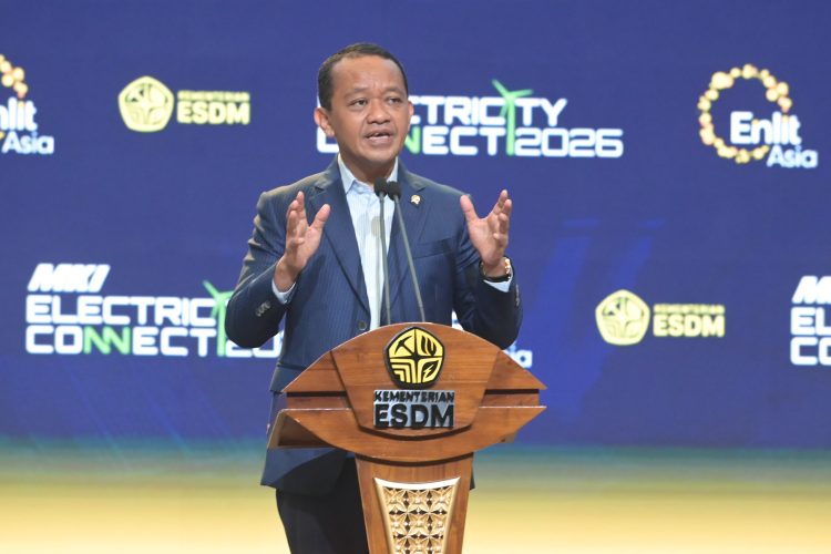 Menteri Energi dan Sumber Daya Mineral (ESDM), Bahlil Lahadalia, dalam sambutannya pada pembukaan agenda Electricity Connect 2026 di ICE BSD City, Selasa (22/9).
