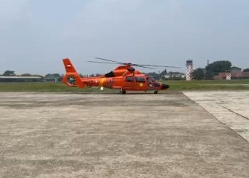 Helikopter HR-3604 Dikerahkan Dukung Operasi SAR di Gunung Anak Krakatau. Dok. (Ist)