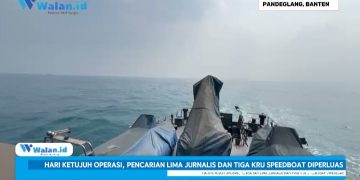 Tim SAR Gabungan perluas pencarian lima jurnalis dan tiga kru speedboat yang hilang kontak di perairan selat Sunda. Dok. (Ist)