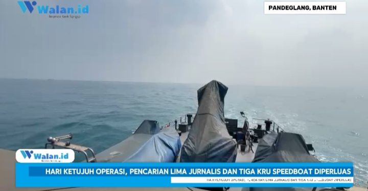 Tim SAR Gabungan perluas pencarian lima jurnalis dan tiga kru speedboat yang hilang kontak di perairan selat Sunda. Dok. (Ist)