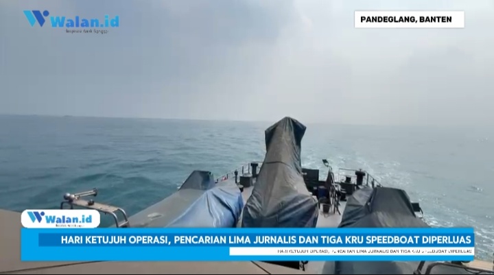 Tim SAR Gabungan perluas pencarian lima jurnalis dan tiga kru speedboat yang hilang kontak di perairan selat Sunda. Dok. (Ist)