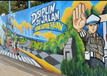 Hasil karya seni lomba mural yang menjadi juara ditingkat Polda Banten. Dok. (Nurlan)