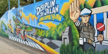Hasil karya seni lomba mural yang menjadi juara ditingkat Polda Banten. Dok. (Nurlan)