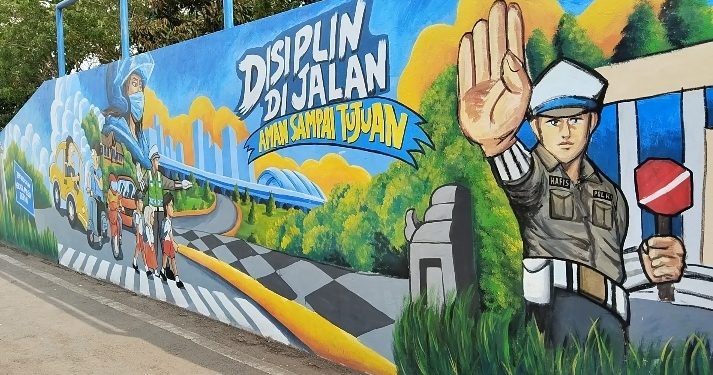 Hasil karya seni lomba mural yang menjadi juara ditingkat Polda Banten. Dok. (Nurlan)