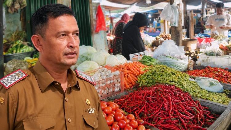 Sekda Kabupaten Serang Zaldi Dhuhana saat mengikuti rapat koordinasi melalui zomeet pengendalian inflasi. Dok. (Ist)