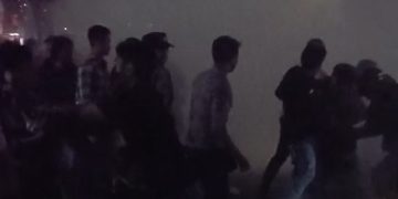 HUT Kabupaten Serang yang ke-500 Tahun ricuh saat sejumlah mahasiswa menyuarakan aspirasi. Dok. (Tangkapan layar)